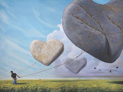 Coeur pierre volant