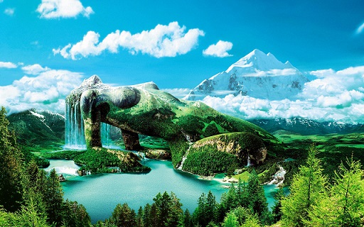 Femme source montagne