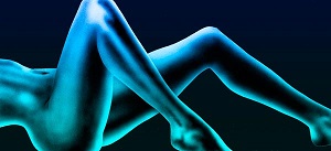 Jambes femme bleue